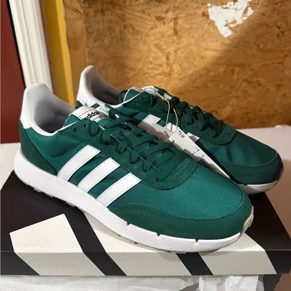 Adidas Mens Green and White Trainer Sneakers